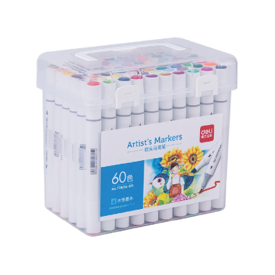 Sketch Marker Doble Punta Al Agua X 60 Colores