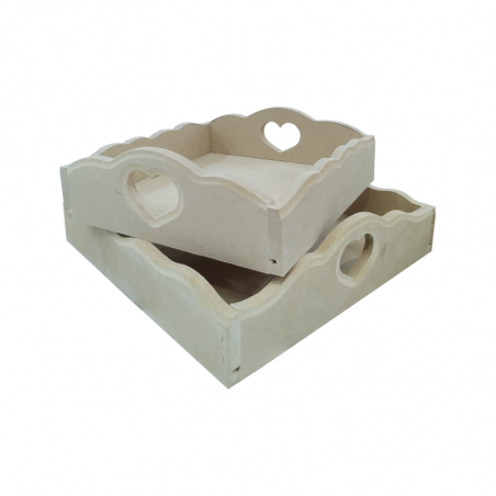 Bandeja Con Ondas Y Corazón 25 X 25 Cm