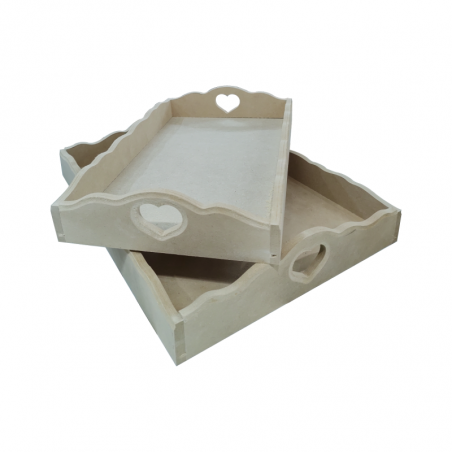 Bandeja Con Ondas Y Corazón 30 X 40 Cm