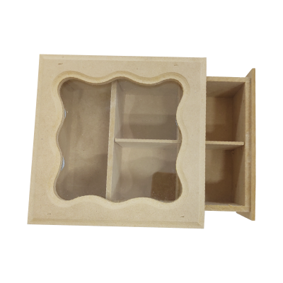 Caja De Te X 4 Con Cajón Y Vidrio - Imagen 2