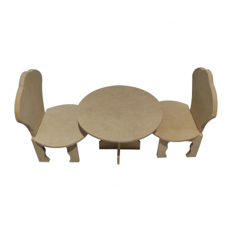 Juego De Comedor C/2 Sillas Para Casa De Muñecas