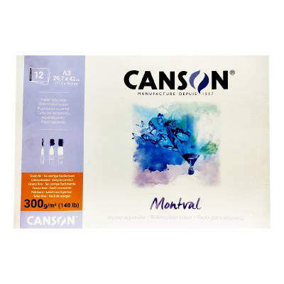Block Montval X 12 Hjs 300 Grs A3 Grano Fino
