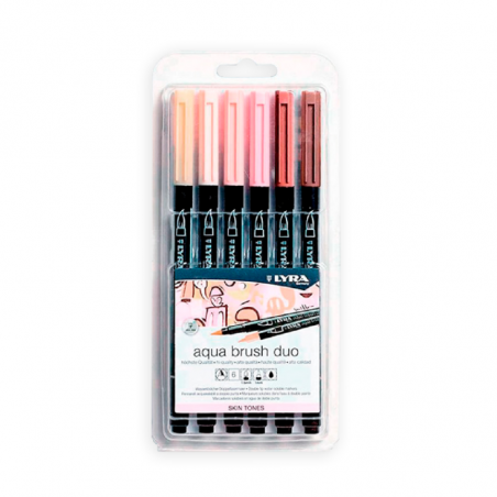 Marcador Aqua Brush Duo Skin Tones X 6 Colores