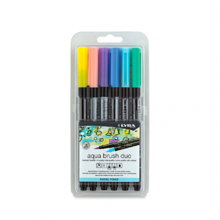 Marcador Aqua Brush Duo Pastel Tones X 6 Colores