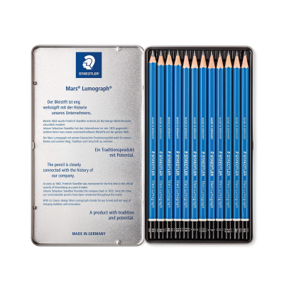 Lápiz Mars Lumograph Lata X 12 Graduaciones - Imagen 2