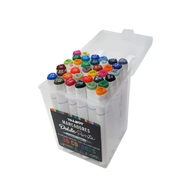 Marcador Doble Punta Valija X 36 Colores - Imagen 2