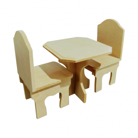 Juego De Comedor Recto Para Casa De Muñecas