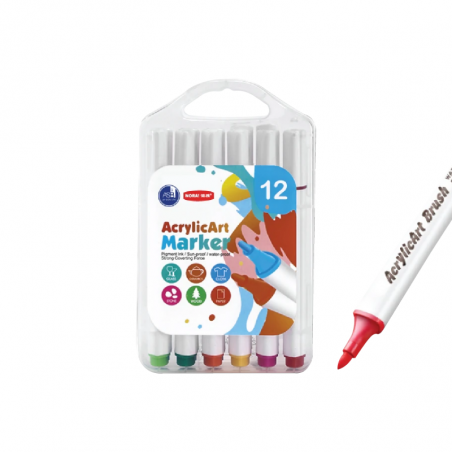 Marcador Acrílico Valija X 12 Colores