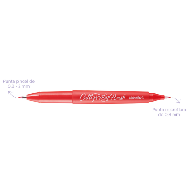 Marcador Caligráfico Doble Punta Pincel / Microfibra X 12 Colores - Imagen 2