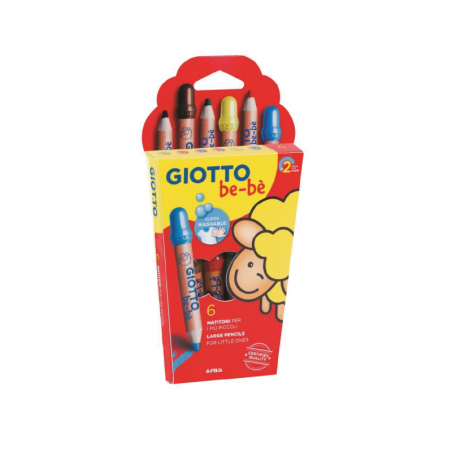 Lapices Giotto BeBé X 6 Colores + 1 Sacapuntas