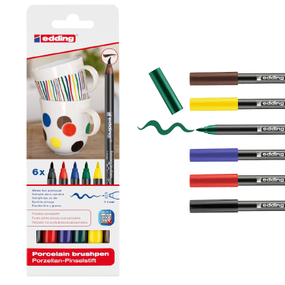 Marcador Para Porcelana Set X 6 Colores Básicos