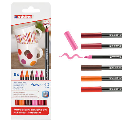 Marcador Para Porcelana Set X 6 Colores Cálidos