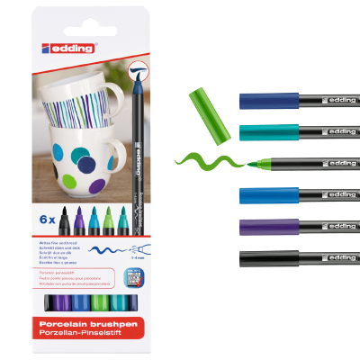 Marcador Para Porcelana Set X 6 Colores Fríos