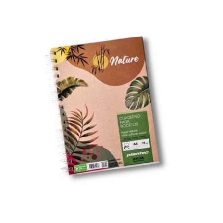 Block Anillado Papel Natural 60 Hjs 75 Grs A5