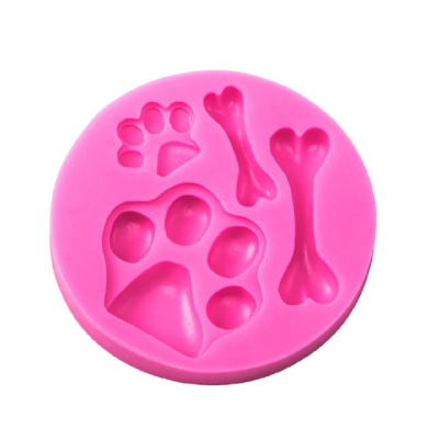 Molde De Silicona Huellas Y Huesos 8 Cm G77-002R10