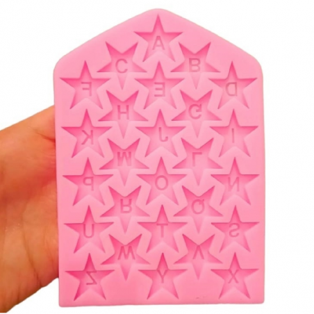 Molde De Silicona Letras Estrellas 15 X 11 Cm G25-001H4