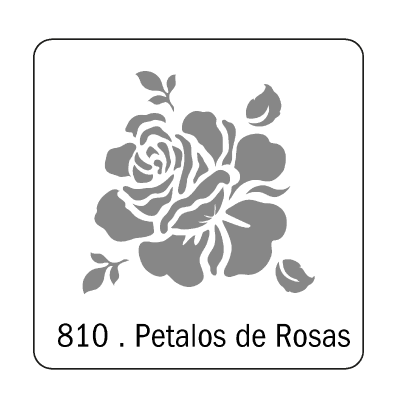 Stencil Pétalo De Rosas (810) 10 X 10 Cm