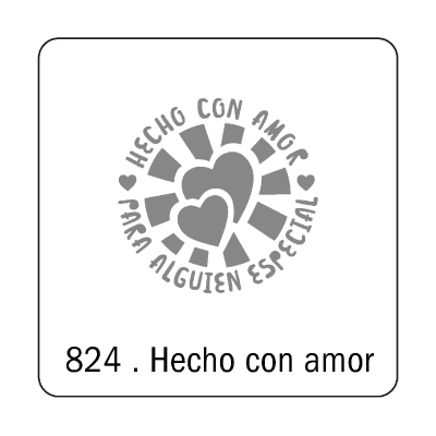 Stencil Hecho Con Amor (824) 10 X 10 Cm