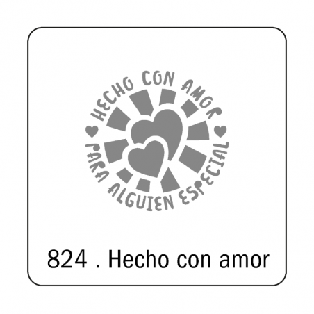 Stencil Hecho Con Amor (824) 10 X 10 Cm