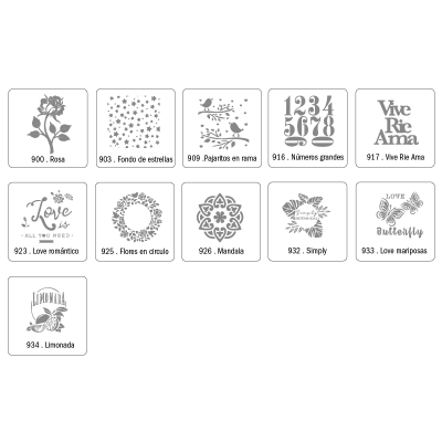 Stencil Rosa (900) 15 X 15 Cm - Imagen 2