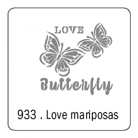 Stencil Love Mariposa (933) 15 X 15 Cm
