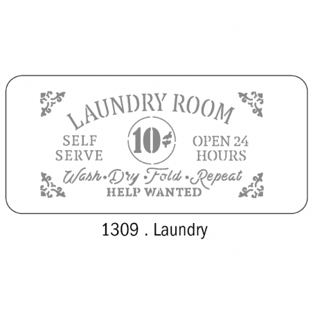 Stencil Laundry (1309) 30 X 60 Cm
