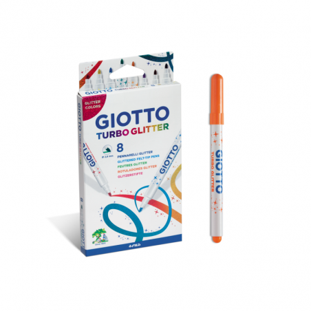 Marcadores Turbo Glitter X 8 Colores