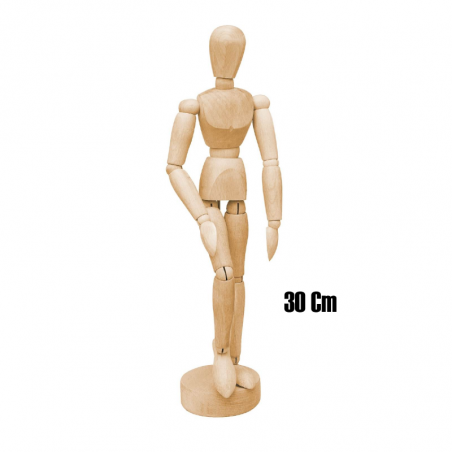 Muñeco Articulado De Madera 30 Cm
