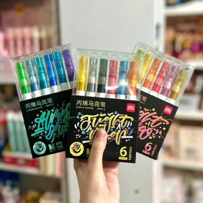 Marcador Acrílico Glitter X 6 Colores - Imagen 2