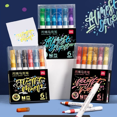 Marcador Acrílico Glitter X 6 Colores - Imagen 3