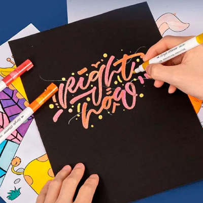 Marcador Acrílico Glitter X 6 Colores - Imagen 4