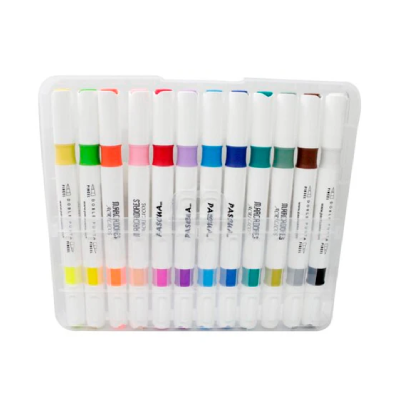 Marcador Acrílico Doble Punta X 12 Colores - Imagen 2