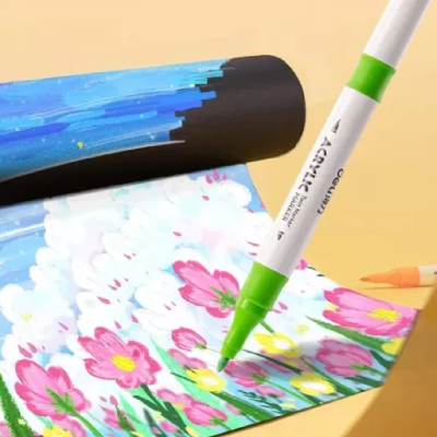 Marcador Acrílico Doble Punta X 12 Colores - Imagen 3