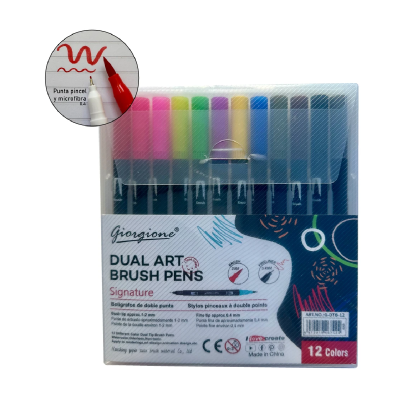 Marcador Dual Art Brush Pens X 12 Colores - Imagen 2