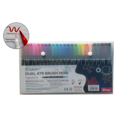 Marcador Dual Art Brush Pens X 24 Colores - Imagen 2