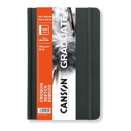 Book Graduate Croquis 184 Pag. 90 Grs 14 X 21,6 Cm (Gris Oscuro)