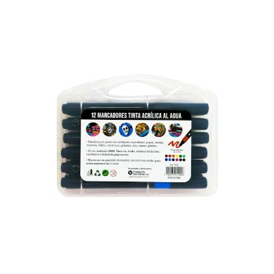 Marcador Acrílico Valija X 12 Colores - Imagen 2
