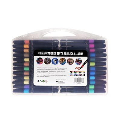 Marcador Acrílico Valija X 48 Colores - Imagen 2