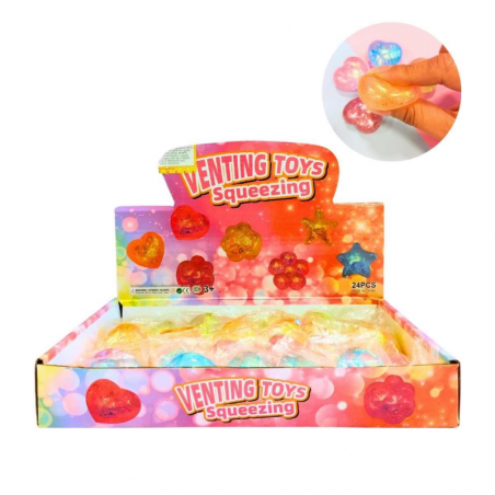 Squishy Mini Corazones Con Glitter