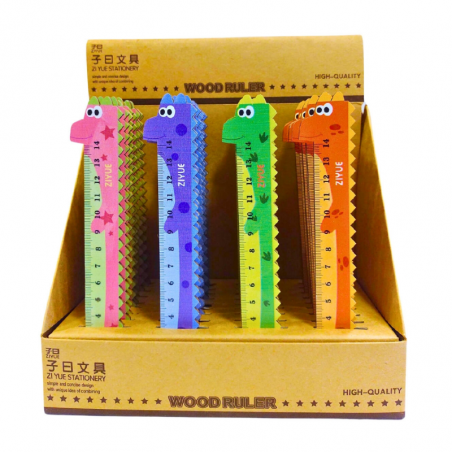 Regla De Madera Dino 15 Cm