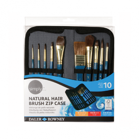 Set De Pinceles Para Acuarela Simply Estuche X 10 Piezas