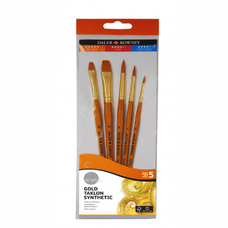 Set De Pinceles Para Acrílico Simply X 5 Unidades