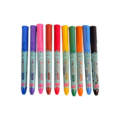 Marcador Pocket Deco Permanente X 10 Colores