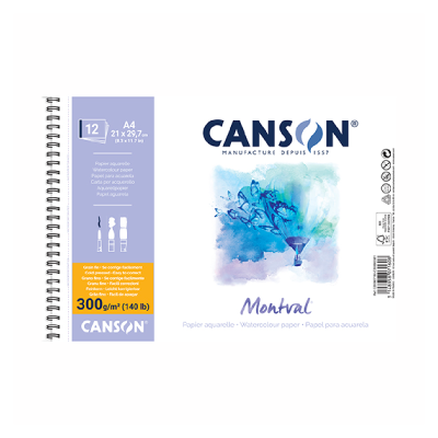 Álbum Espiralado Montval X 12 Hjs 300 Grs A4 Grano Fino