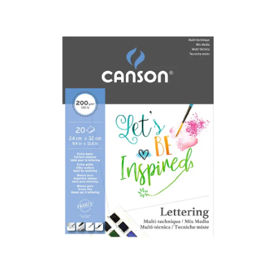 Block Lettering Mix Media X 20 Hjs 200 Grs 24 X 32 Cm