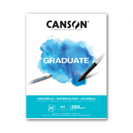 Block Graduate Acuarela X 20 Hjs 250 Grs A4