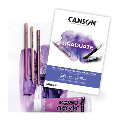 Block Graduate Multitécnica X 20 Hjs 200 Grs A4 - Imagen 2