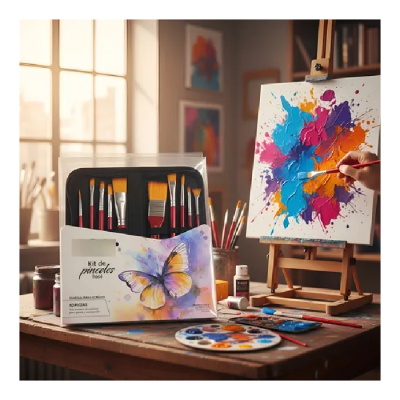 Kit De Pinceles Rosé X 10 Piezas Especial Para Acrílico